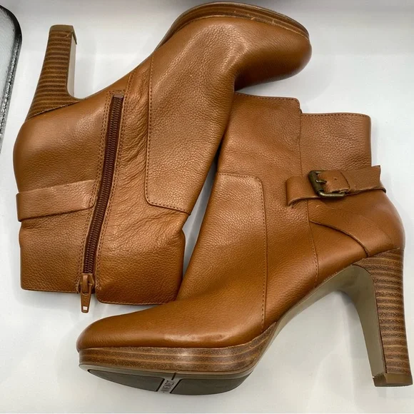 Nine West Brown Leather Ankle Boots - Picture 3 of 7